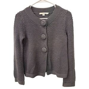 Boden 100% Cotton Chunky Knit Button Cardigan Sweater Size 4 EUC